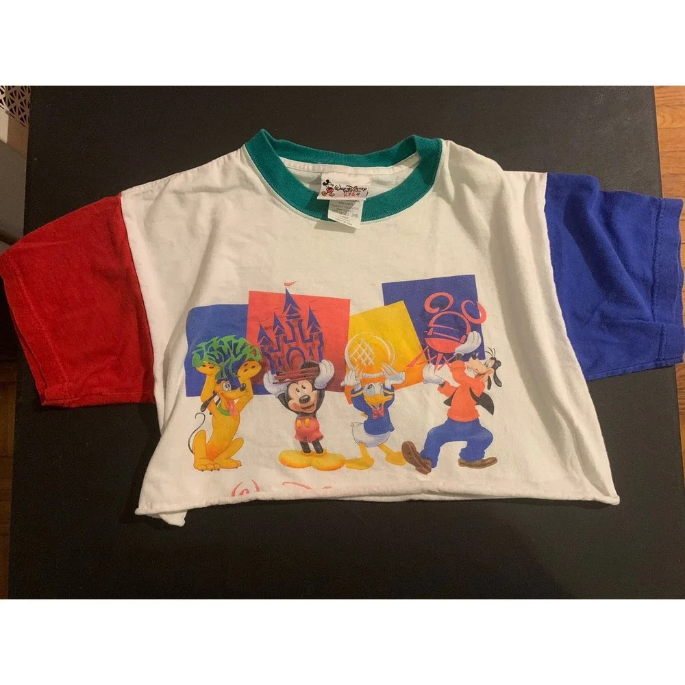 Vintage Walt Disney World Kids Large 10/12 Made In USA Cropped